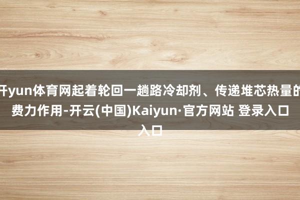 开yun体育网起着轮回一趟路冷却剂、传递堆芯热量的费力作用-开云(中国)Kaiyun·官方网站 登录入口