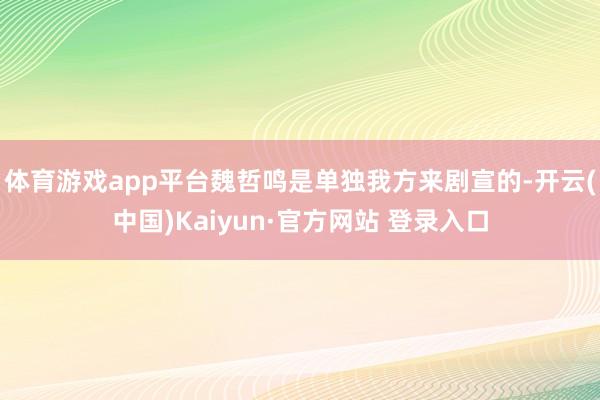 体育游戏app平台魏哲鸣是单独我方来剧宣的-开云(中国)Kaiyun·官方网站 登录入口