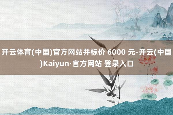 开云体育(中国)官方网站并标价 6000 元-开云(中国)Kaiyun·官方网站 登录入口