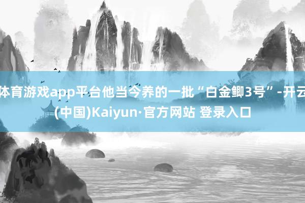 体育游戏app平台他当今养的一批“白金鲫3号”-开云(中国)Kaiyun·官方网站 登录入口