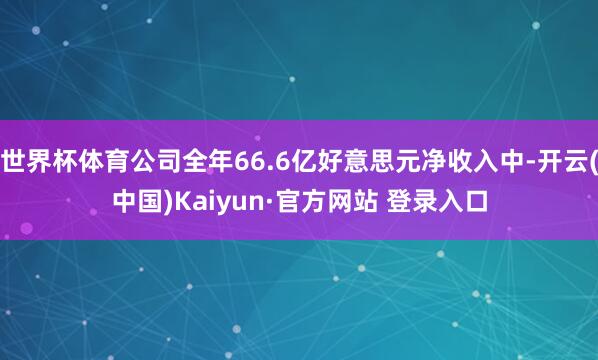 世界杯体育公司全年66.6亿好意思元净收入中-开云(中国)Kaiyun·官方网站 登录入口