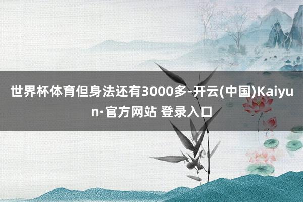世界杯体育但身法还有3000多-开云(中国)Kaiyun·官方网站 登录入口