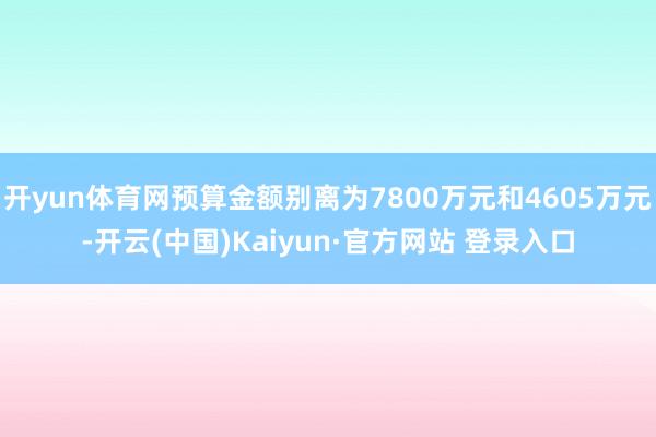 开yun体育网预算金额别离为7800万元和4605万元-开云(中国)Kaiyun·官方网站 登录入口